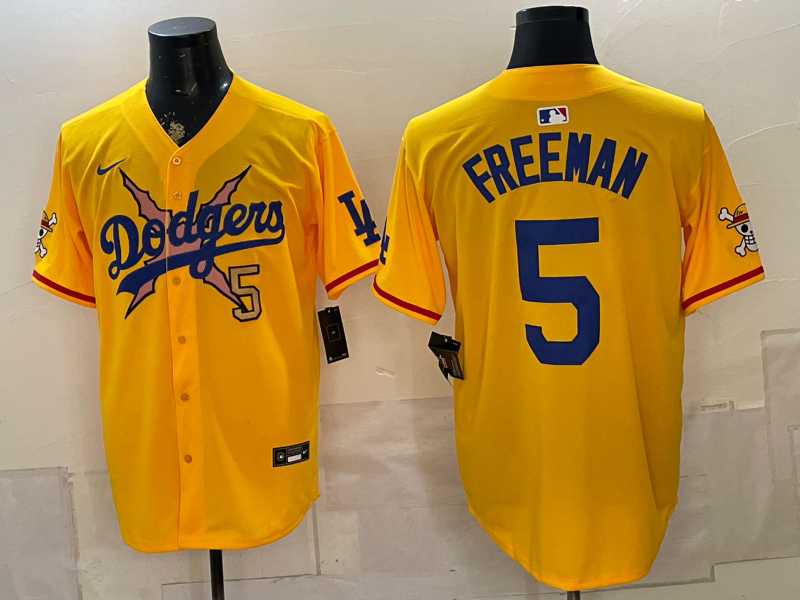 Men Los Angeles Dodgers #5 Freeman yellow Game 2026 Nike MLB Jersey 07170014